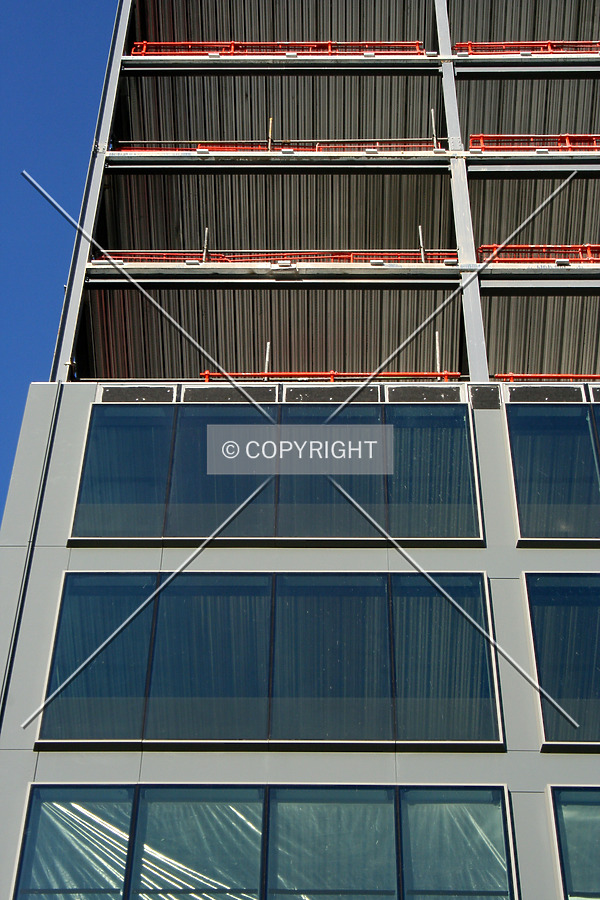 View of the facade progress