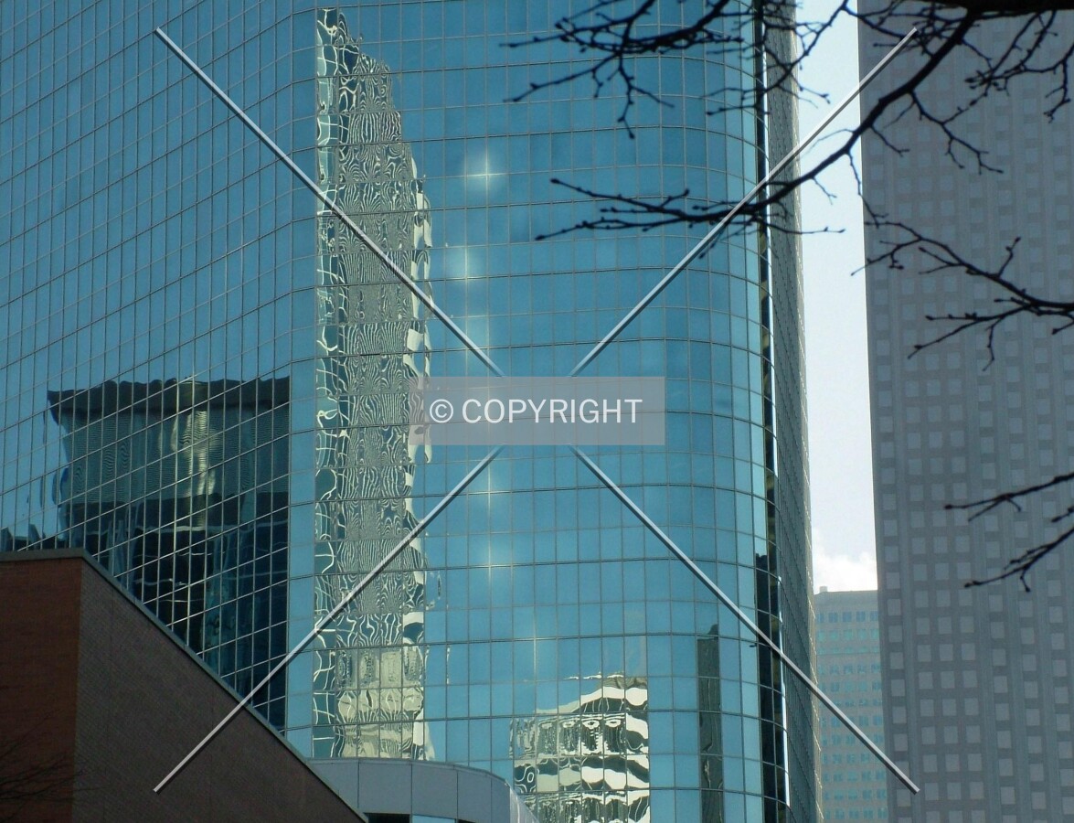 Facade reflections seen from Trinity square