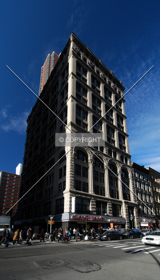 Viewed along Broadway