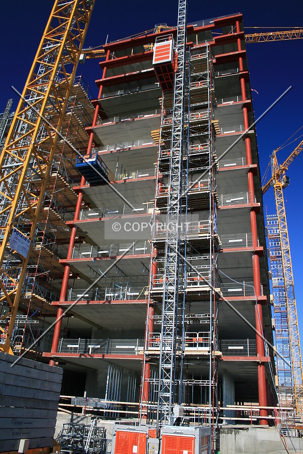 Looking up south facade