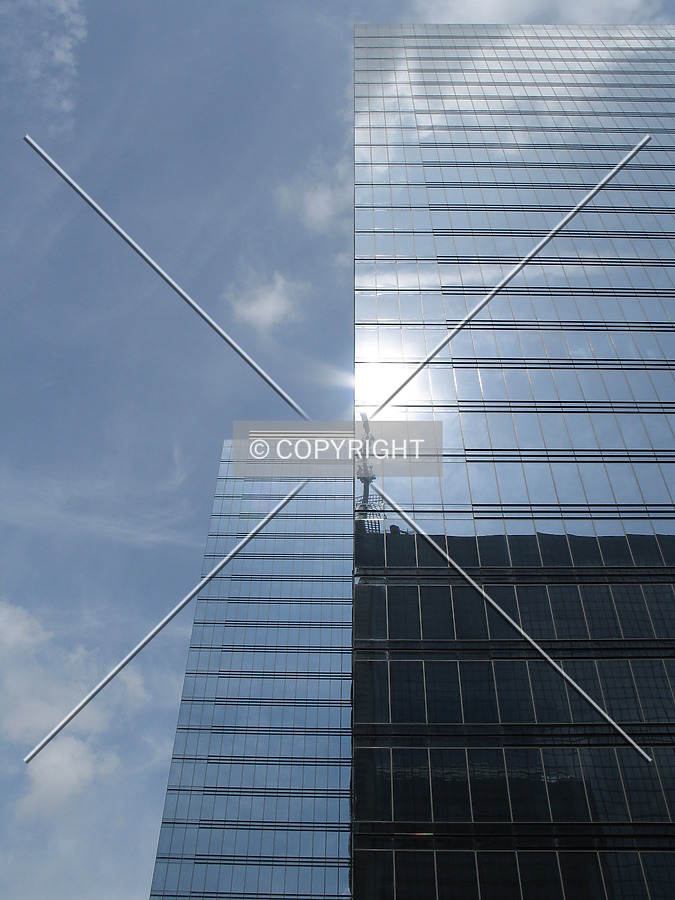 Tower B in front of tower A