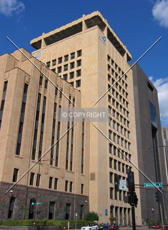 Looking up the southwest corner