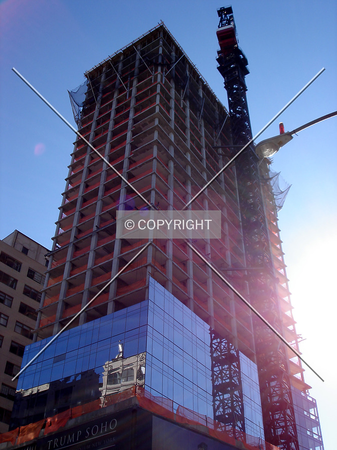 Looking up from the northwest corner of Spring and Varick Street