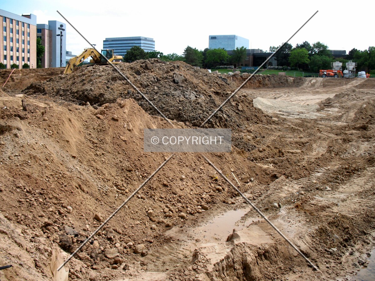 Partial excavation on the west side