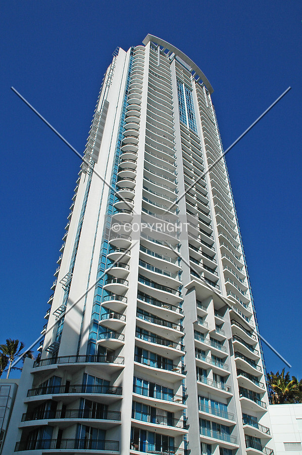 Looking up from the Gold Coast Highway