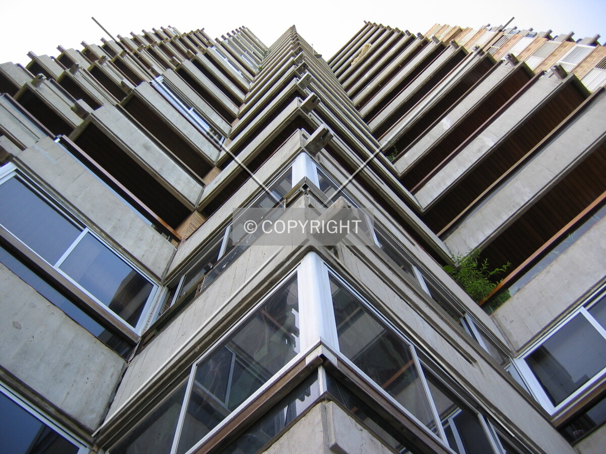 Looking up from the east