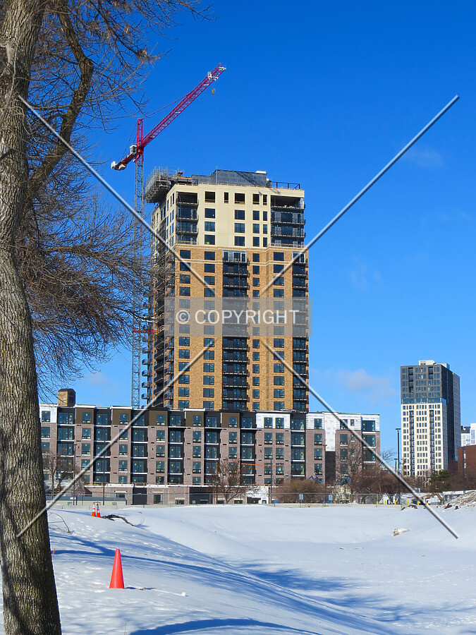 View to the northwest from 2nd Street SE