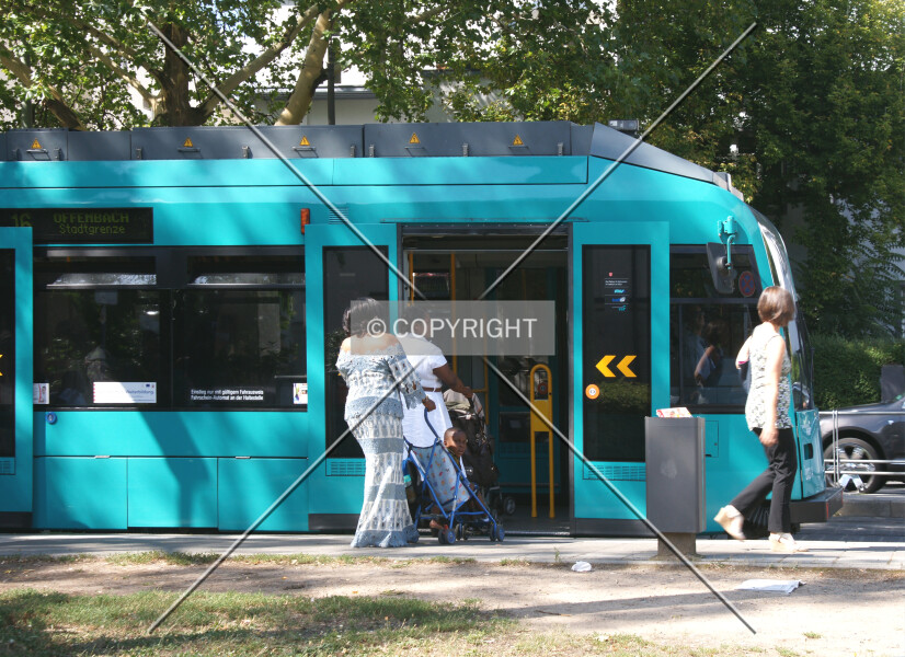 People entering a tram