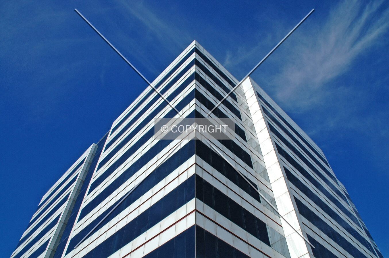 Looking up the northwest corner