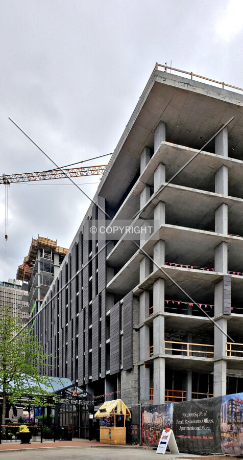 View from the southwest during construction; April 30, 2019