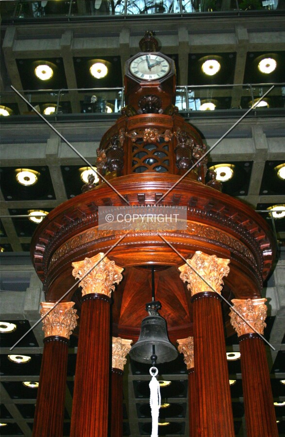 The Lutine bell hanging in the rostrum