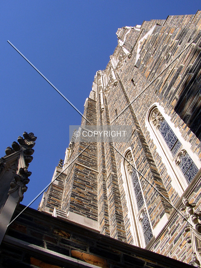 Looking up the southern façade of the tower