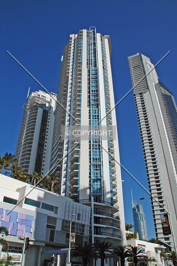 Looking up from the Gold Coast Highway