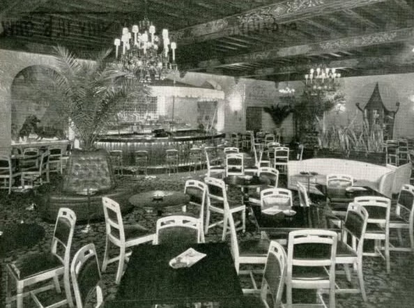 Vintage view of the El Cortez Cocktail Lounge; 1940