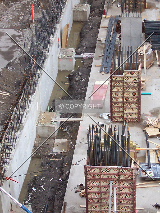 Southern edge of the concrete foundation mat