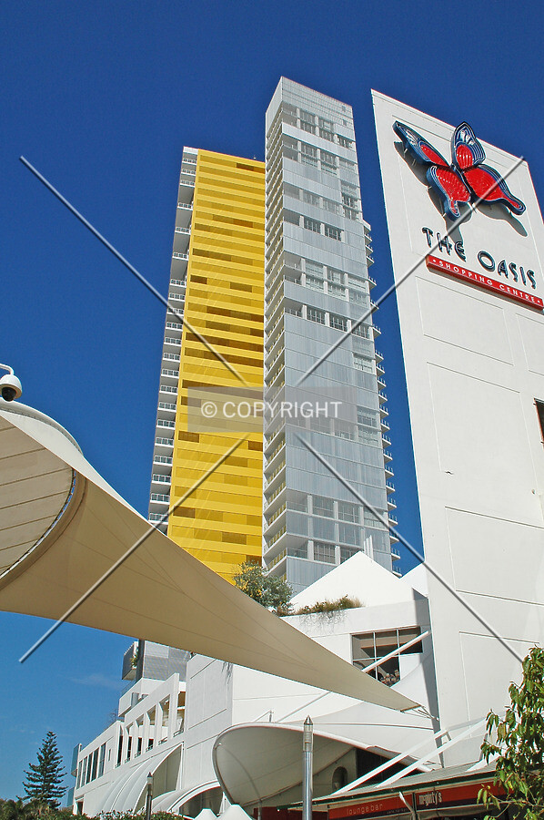 Looking up from Victoria Avenue Mall