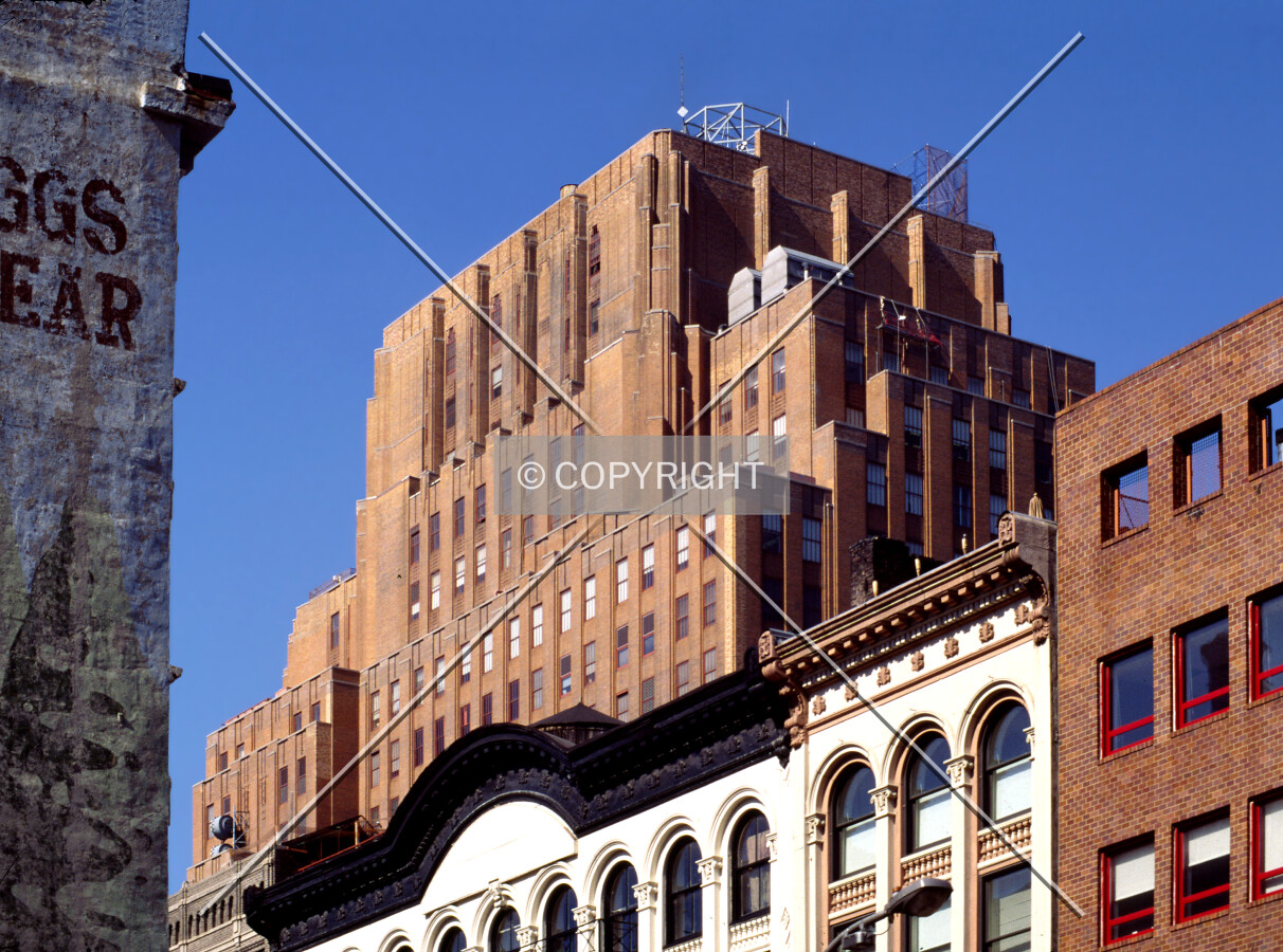 View from the southeast at Church and Duane Streets