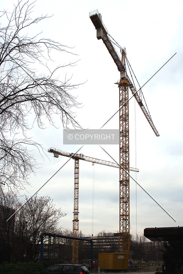 Tower cranes from the west