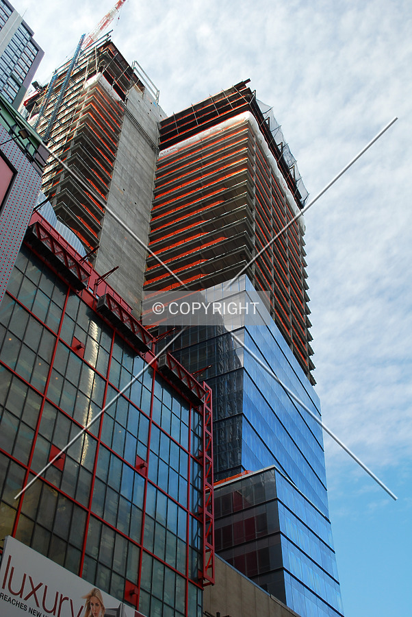 Looking up from West 42nd Street