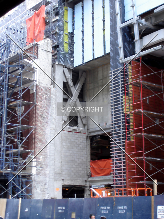 Facade installation progress on 43rd Street