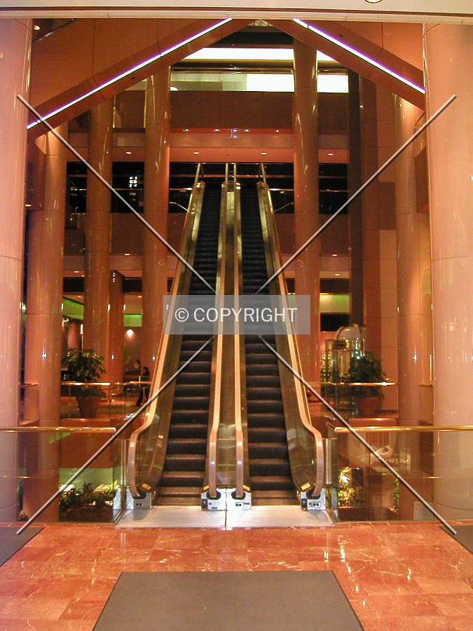 Escalators in lobby