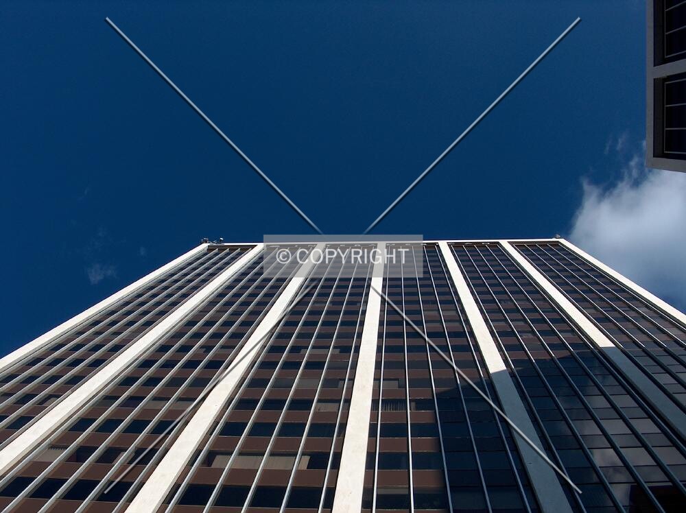 Looking up from the base of the building