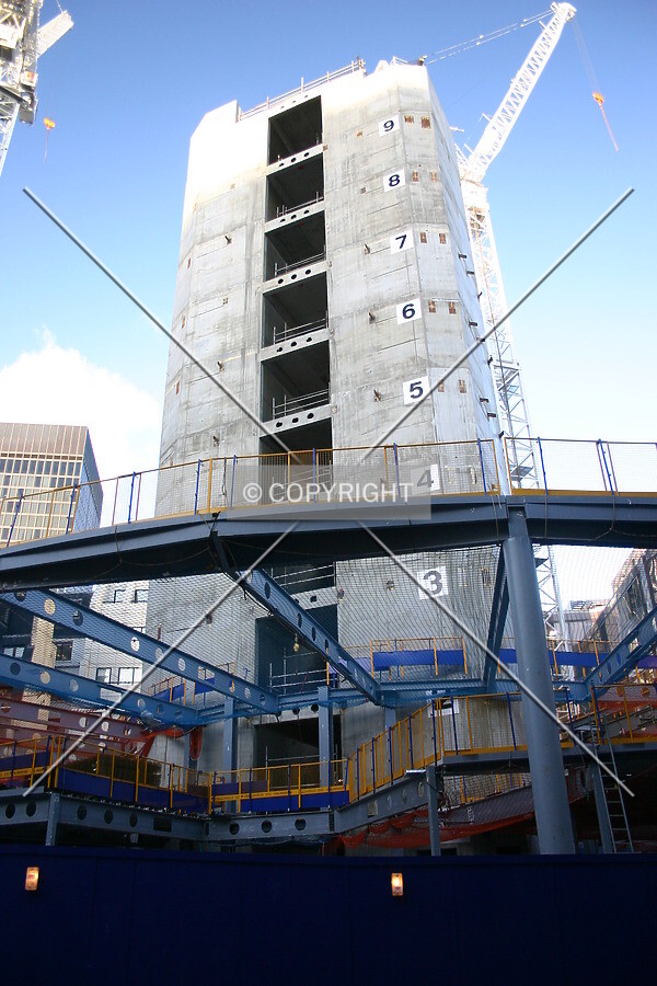 A concrete core rises above Fenchurch Avenue