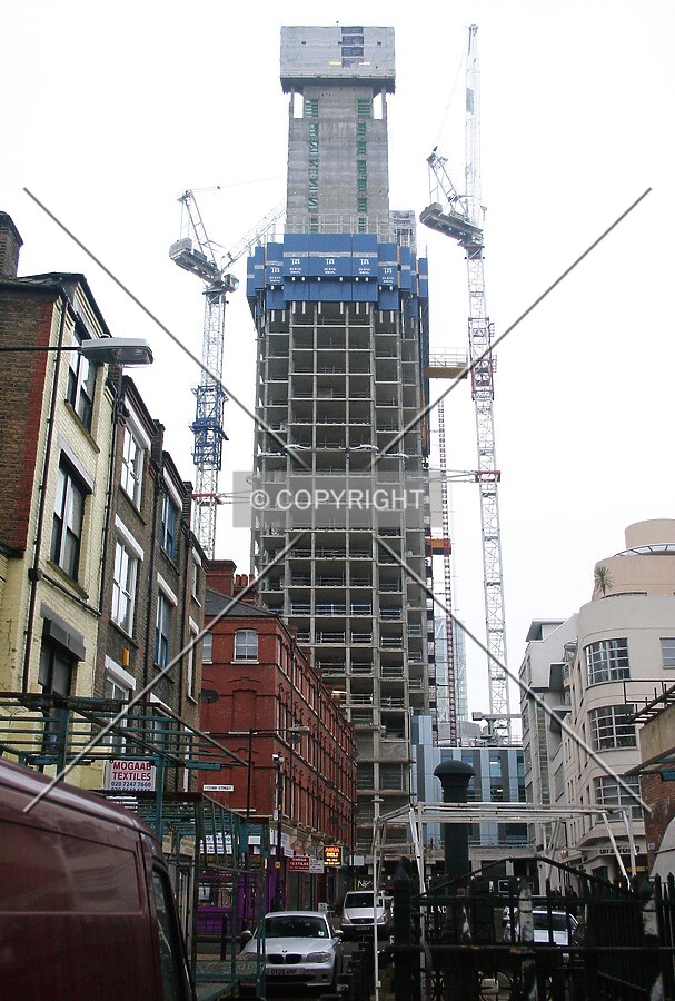 View north of the frame and formwork