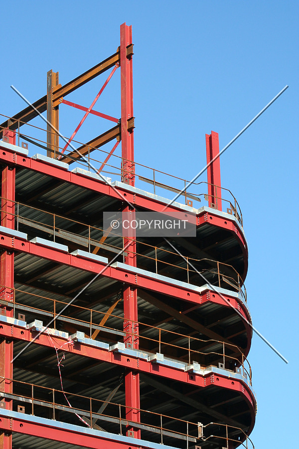 Looking up at the construction progress
