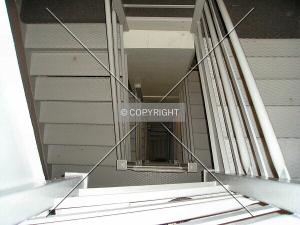 Looking down the stairway to the Observation Deck