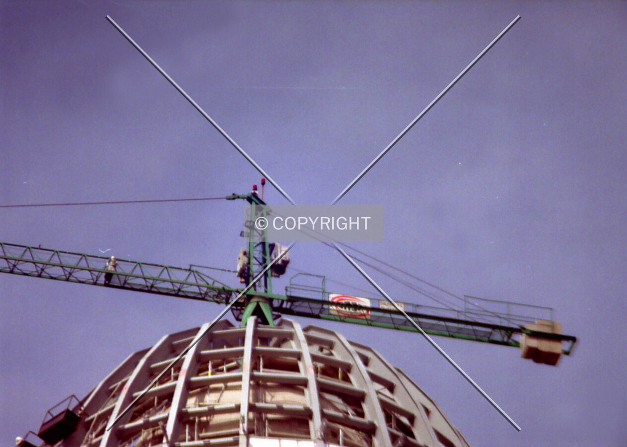 Tower crane on tope of the building