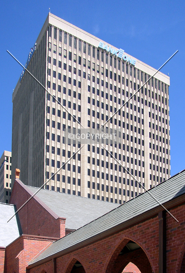 Rising above St. James Church to the south