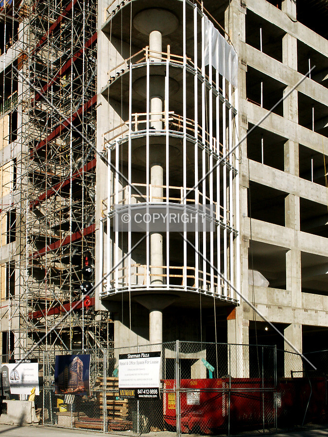 Base of the garage at Davis and Benson