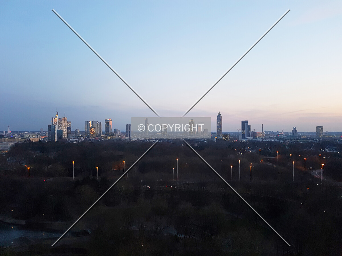 Frankfurt skyline as seen from the Bundesbank Headquarters Building