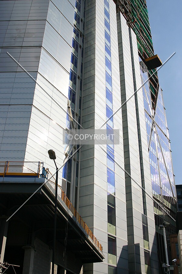 Façade progress to the west side from Worship Street