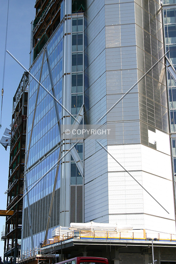 Façade progress on the north side from Worship Street