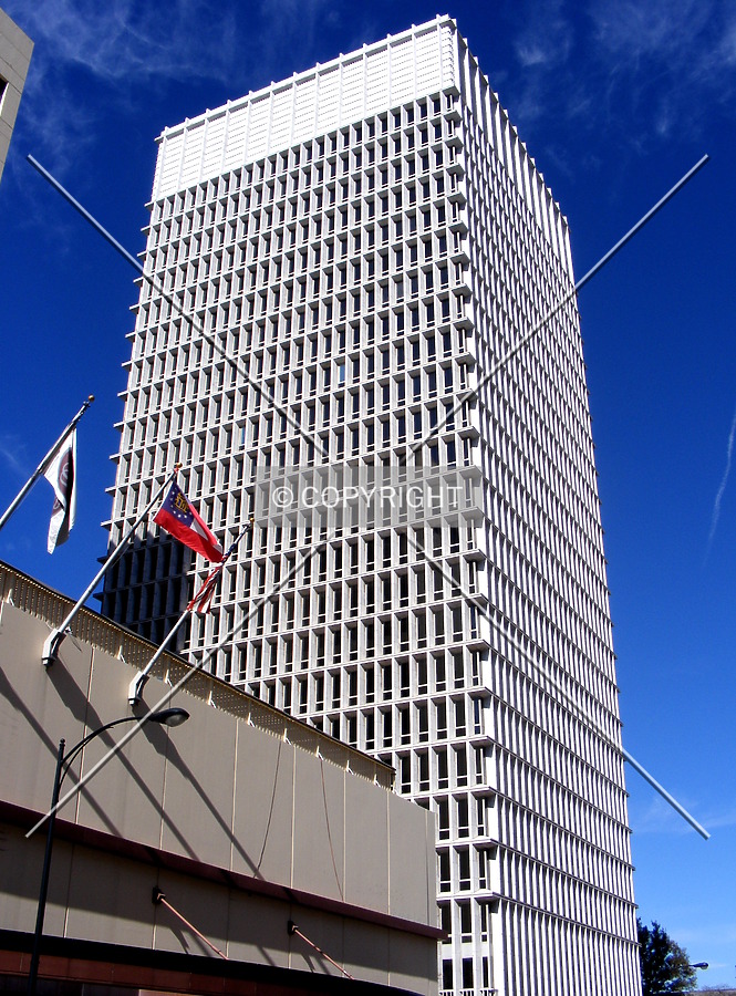 Looking up from West Peachtree Street