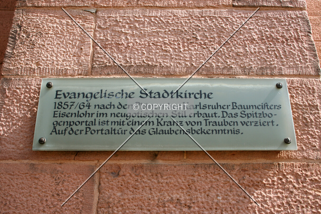 Plaque near the entrance