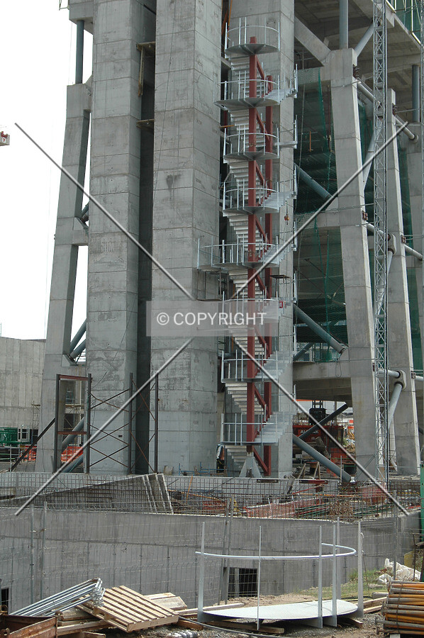 Emergency stairs at ground level