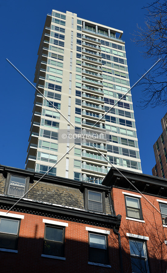 View from the southwest on Spruce Street