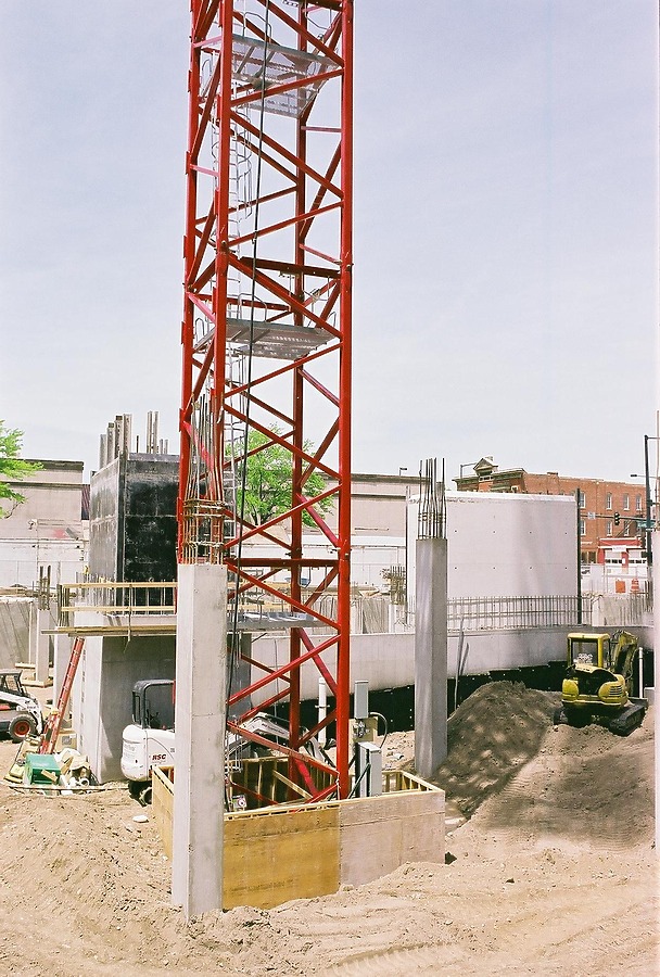 Base of the tower crane