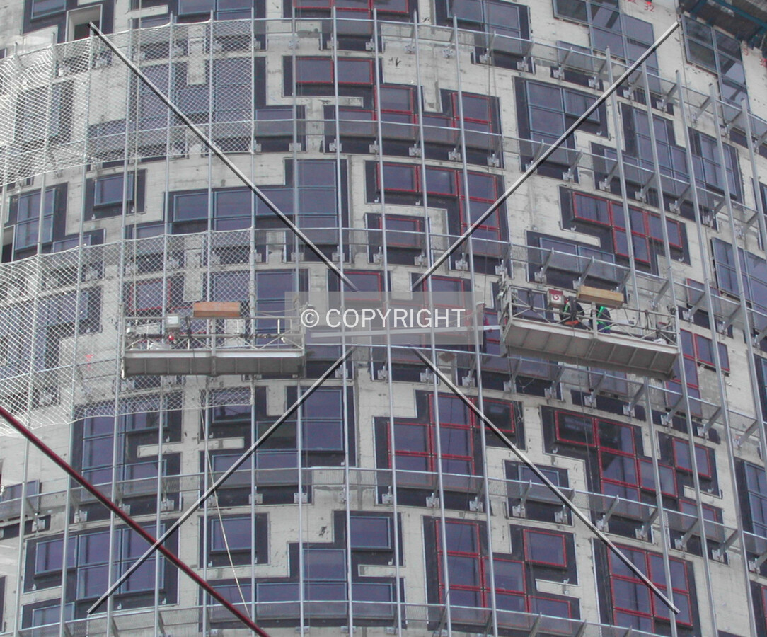 Workers on the facade