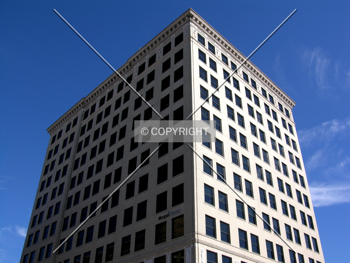 Looking up the southwest corner