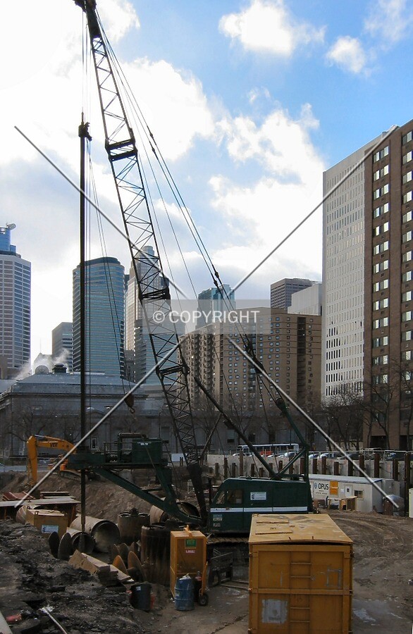 Foundation crane at the ready