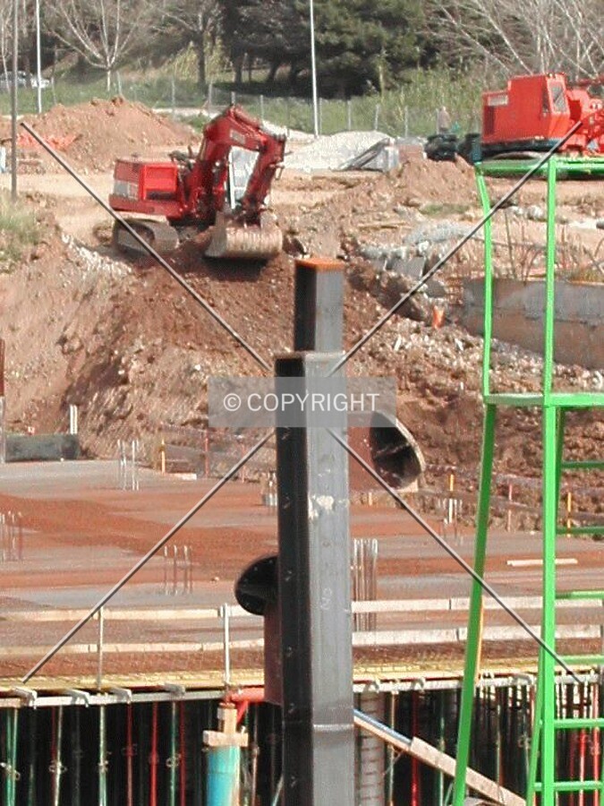 View of one of the steel pillars