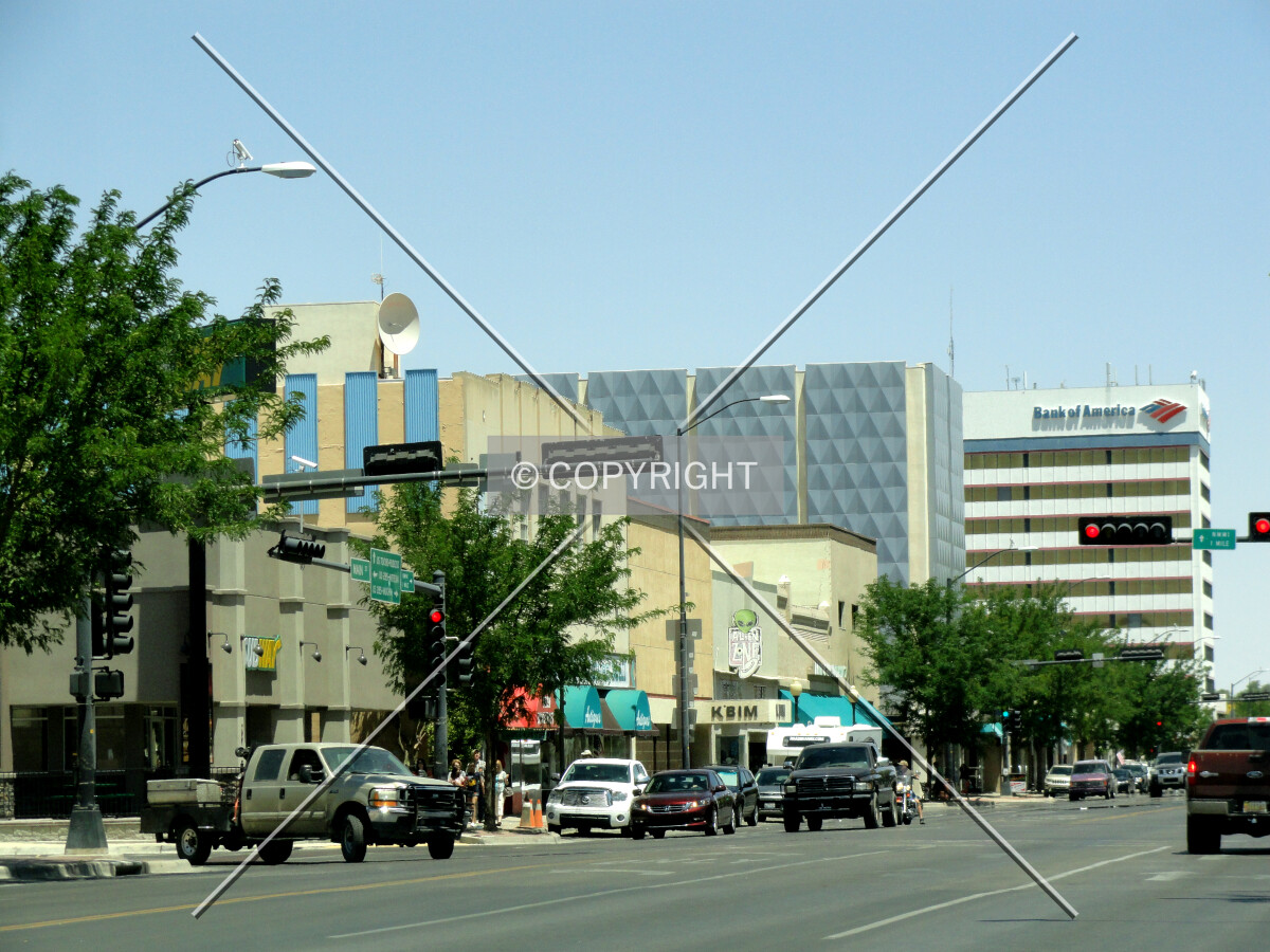 At center from the south across Main Street