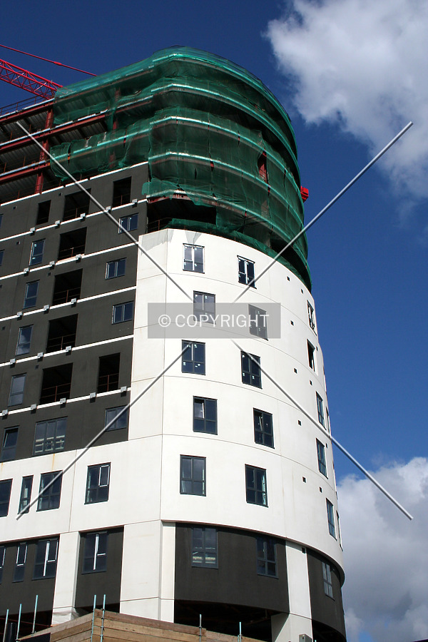 Facade construction progress