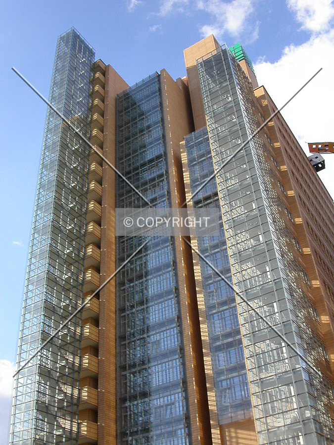 Look up view, back side of the building