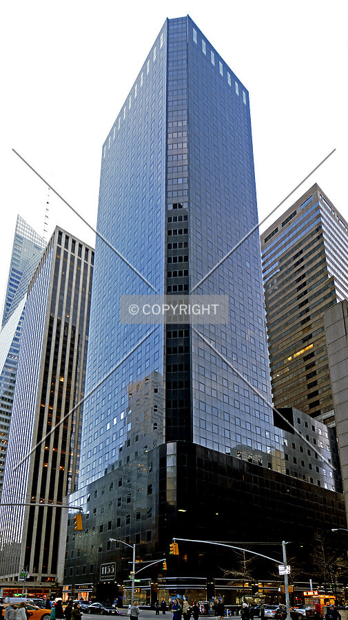 View from the northeast at 6th Avenue and 45th Street