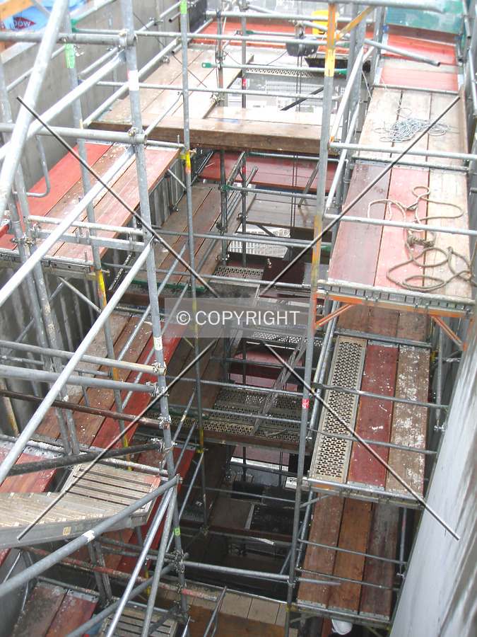Temporary stairs to the rooftop